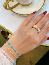 Load image into Gallery viewer, LUOWEND 18K Yellow Gold Natural Gemstone Bracelet for Women