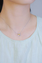 Load image into Gallery viewer, LUOWEND 18K White Gold Real Natural Yellow Diamond Pendant Necklace for Women