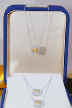 Load image into Gallery viewer, LUOWEND 18K White Gold Real Natural Yellow Diamond Pendant Necklace for Women