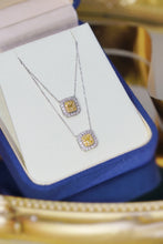 Load image into Gallery viewer, LUOWEND 18K White Gold Real Natural Yellow Diamond Pendant Necklace for Women