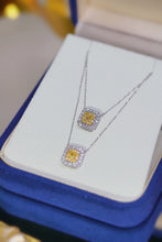 Load image into Gallery viewer, LUOWEND 18K White Gold Real Natural Yellow Diamond Pendant Necklace for Women