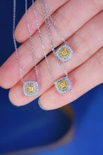 Load image into Gallery viewer, LUOWEND 18K White Gold Real Natural Diamond Pendant Necklace for Women