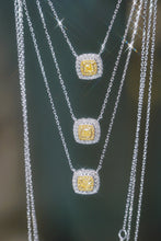 Load image into Gallery viewer, LUOWEND 18K White Gold Real Natural Diamond Pendant Necklace for Women