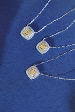 Load image into Gallery viewer, LUOWEND 18K White Gold Real Natural Diamond Pendant Necklace for Women