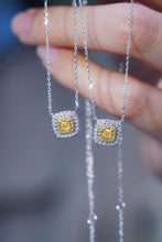 Load image into Gallery viewer, LUOWEND 18K White Gold Real Natural Diamond Pendant Necklace for Women