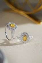 Load image into Gallery viewer, LUOWEND 18K White Gold Natural Yellow Diamond Ring for Women