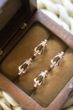 Load image into Gallery viewer, LUOWEND 18K Rose Gold Real Natural Diamond Hoop Earrings for Women