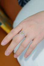 Load image into Gallery viewer, LUOWEND 18K White Gold Natural Yellow Diamond Ring for Women