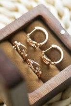 Load image into Gallery viewer, LUOWEND 18K Rose Gold Real Natural Diamond Hoop Earrings for Women