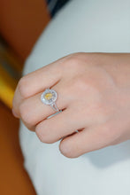 Load image into Gallery viewer, LUOWEND 18K White Gold Natural Yellow Diamond Ring for Women