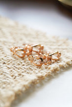 Load image into Gallery viewer, LUOWEND 18K Rose Gold Real Natural Diamond Hoop Earrings for Women