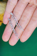 Load image into Gallery viewer, LUOWEND 18K White Gold Real Natural Diamond Drop Earrings for Women