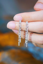 Load image into Gallery viewer, LUOWEND 18K White Gold Real Natural Diamond Drop Earrings for Women