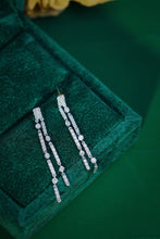 Load image into Gallery viewer, LUOWEND 18K White Gold Real Natural Diamond Drop Earrings for Women