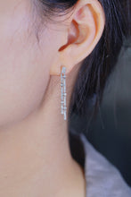 Load image into Gallery viewer, LUOWEND 18K White Gold Real Natural Diamond Drop Earrings for Women