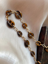 Load image into Gallery viewer, LUOWEND 18K Yellow Gold Real Natural Tiger's Eye Bracelet&Necklace for Women