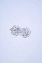 Load image into Gallery viewer, LUOWEND 18K White Gold Real Natural Diamond Stud Earrings for Women