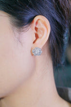 Load image into Gallery viewer, LUOWEND 18K White Gold Real Natural Diamond Stud Earrings for Women