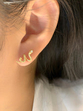Load image into Gallery viewer, LUOWEND 18K White or Yellow Gold Natural Diamond Earrings for Women