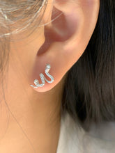 Load image into Gallery viewer, LUOWEND 18K White or Yellow Gold Natural Diamond Earrings for Women