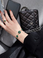 Load image into Gallery viewer, LUOWEND 18K Yellow Gold Real Natural Malachite Bracelet&Necklace for Women