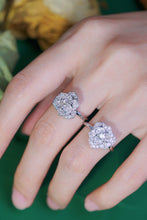 Load image into Gallery viewer, LUOWEND 18K White Gold Real Natural Diamond Ring for Women