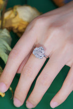 Load image into Gallery viewer, LUOWEND 18K White Gold Real Natural Diamond Ring for Women