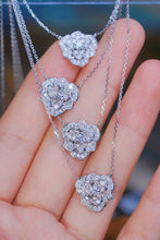 Load image into Gallery viewer, LUOWEND 18K White Gold Real Natural Diamond Pendant Necklace for Women