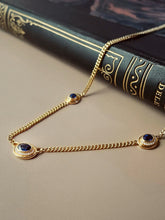 Load image into Gallery viewer, LUOWEND 18K Yellow Gold Real Natural Sapphire&Emerald Necklace for Women