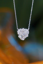 Load image into Gallery viewer, LUOWEND 18K White Gold Real Natural Diamond Pendant Necklace for Women