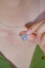 Load image into Gallery viewer, LUOWEND 18K White Gold Real Natural Diamond Pendant Necklace for Women