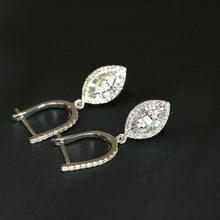 Load image into Gallery viewer, LUOWEND 18K White or Yellow Gold Natural Diamond Earrings for Women