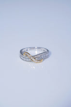 Load image into Gallery viewer, LUOWEND 18K White and Yellow Gold Real Natural Diamond Ring for Women