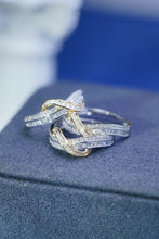 Load image into Gallery viewer, LUOWEND 18K White and Yellow Gold Real Natural Diamond Ring for Women