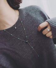 Load image into Gallery viewer, LUOWEND 18K Yellow Gold Real Natural Opal Necklace for Women