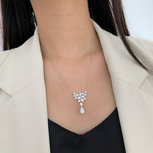 Load image into Gallery viewer, LUOWEND 18K White Gold Natural Diamond Necklace for Women