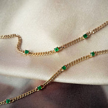 Load image into Gallery viewer, LUOWEND 18K Yellow Gold Real Natural Diamond or Emerald Bracelet for Women