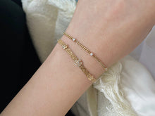 Load image into Gallery viewer, LUOWEND 18K Yellow Gold Real Natural Diamond or Emerald Bracelet for Women