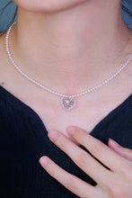 Load image into Gallery viewer, LUOWEND 18K White Gold Real Natural Diamond Pendant Necklace for Women