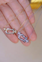 Load image into Gallery viewer, LUOWEND 18K White or Yellow Gold Real Natural Diamond Pendant Necklace for Women