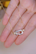 Load image into Gallery viewer, LUOWEND 18K White or Yellow Gold Real Natural Diamond Pendant Necklace for Women