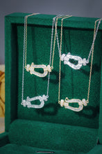 Load image into Gallery viewer, LUOWEND 18K White or Yellow Gold Real Natural Diamond Pendant Necklace for Women