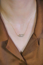 Load image into Gallery viewer, LUOWEND 18K White or Yellow Gold Real Natural Diamond Pendant Necklace for Women