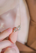 Load image into Gallery viewer, LUOWEND 18K White or Yellow Gold Real Natural Diamond Pendant Necklace for Women