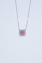 Load image into Gallery viewer, LUOWEND 18K White Gold Real Natural Pink Diamond Pendant Necklace for Women