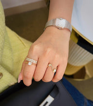 Load image into Gallery viewer, LUOWEND 18K White/Yellow Gold Fine Jewelry Real Natural Diamond Ring for Women