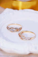 Load image into Gallery viewer, LUOWEND 18K Rose Gold Real Natural Diamond Ring for Women