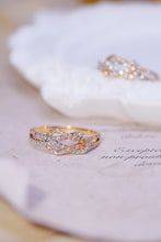 Load image into Gallery viewer, LUOWEND 18K Rose Gold Real Natural Diamond Ring for Women