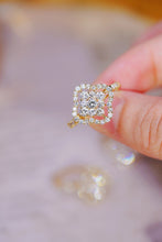 Load image into Gallery viewer, LUOWEND 18K Yellow Gold Real Natural Diamond Ring for Women