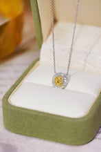 Load image into Gallery viewer, LUOWEND 18K White Gold Real Natural Yellow Diamond Pendant Necklace for Women